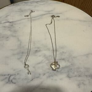 Claire's Silver Charm Necklace Set